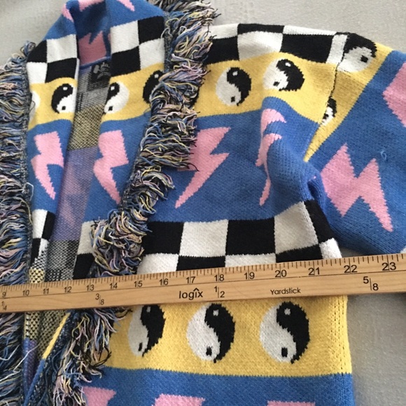 Dressed In LALA Wonderstruck Luxe Fringe Cardigan Size S/M Oversized Ultra Soft - Picture 13 of 16